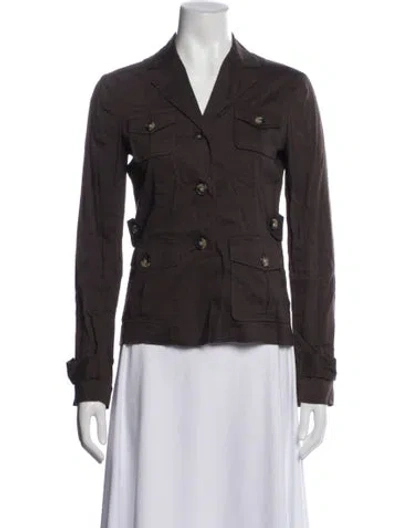 Pre-owned Theory Linen Blazer In Gray