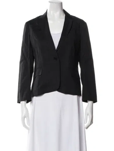 Pre-owned Theory Linen Blazer In Gray