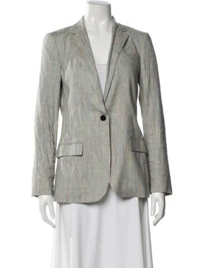 Pre-owned Theory Linen Blazer In Gray