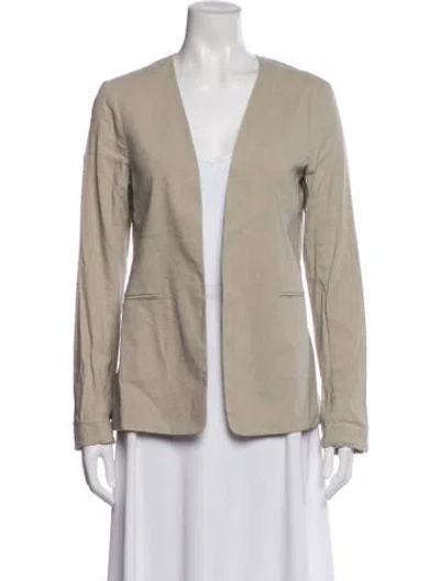 Pre-owned Theory Linen Blazer In Gray