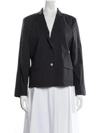 Pre-owned Theory Linen Blazer In Gray