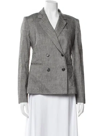 Pre-owned Theory Linen Blazer In Gray