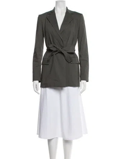 Pre-owned Theory Linen Blazer In Green