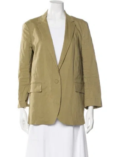 Pre-owned Theory Linen Blazer In Green