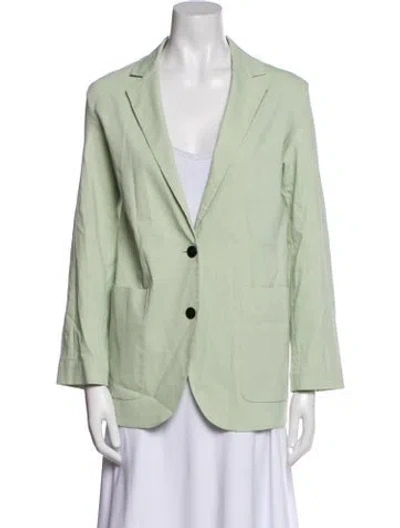 Pre-owned Theory Linen Blazer In Green