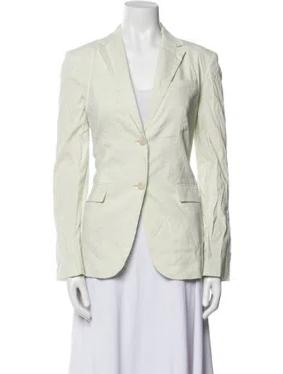 Pre-owned Theory Linen Blazer In Green