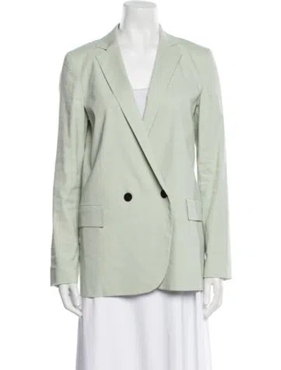Pre-owned Theory Linen Blazer In Green