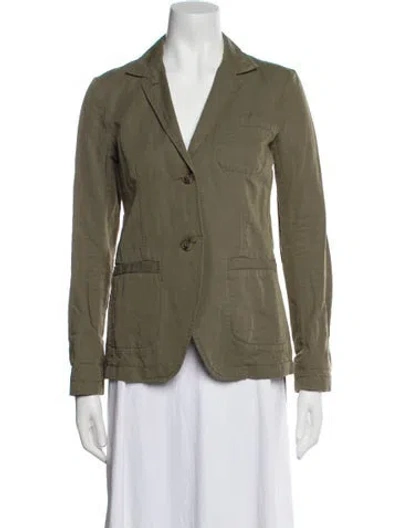 Pre-owned Theory Linen Blazer In Green