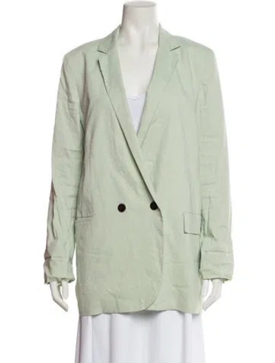Pre-owned Theory Linen Blazer In Green