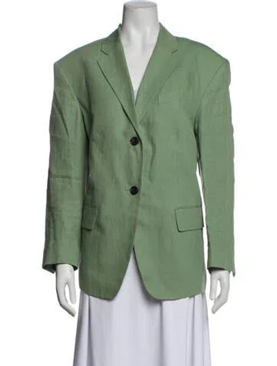 Pre-owned Theory Linen Blazer In Green