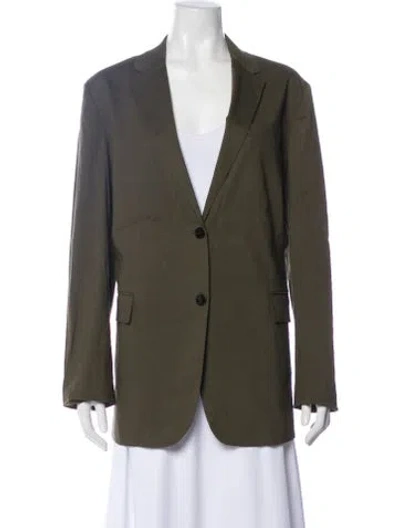 Pre-owned Theory Linen Blazer In Green