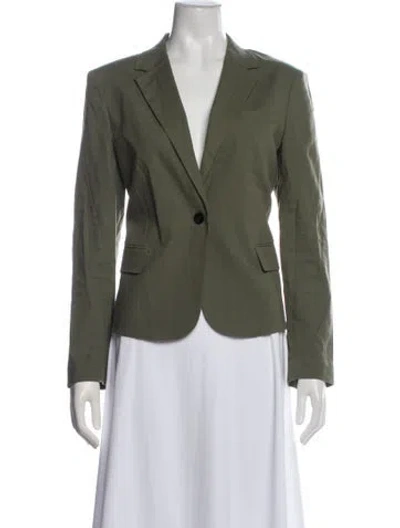 Pre-owned Theory Linen Blazer In Green