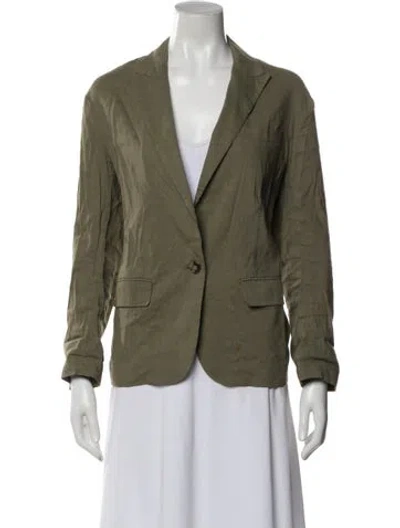 Pre-owned Theory Linen Blazer In Green