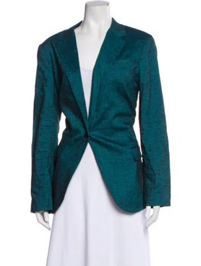 Pre-owned Theory Linen Blazer In Green