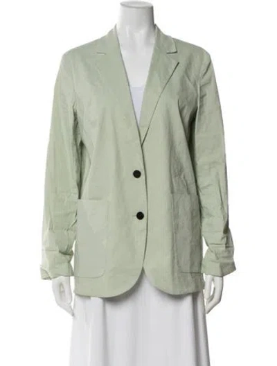 Pre-owned Theory Linen Blazer In Green