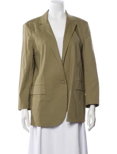 Pre-owned Theory Linen Blazer In Green