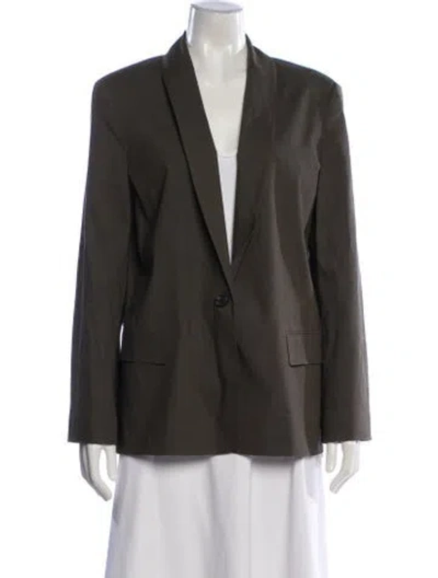Pre-owned Theory Linen Blazer In Green
