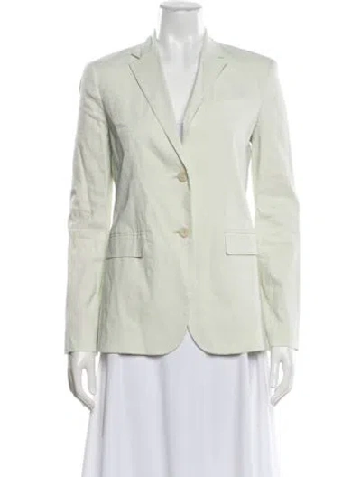 Pre-owned Theory Linen Blazer In Green