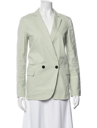 Pre-owned Theory Linen Blazer In Green