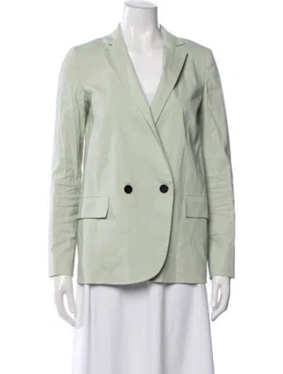 Pre-owned Theory Linen Blazer In Green