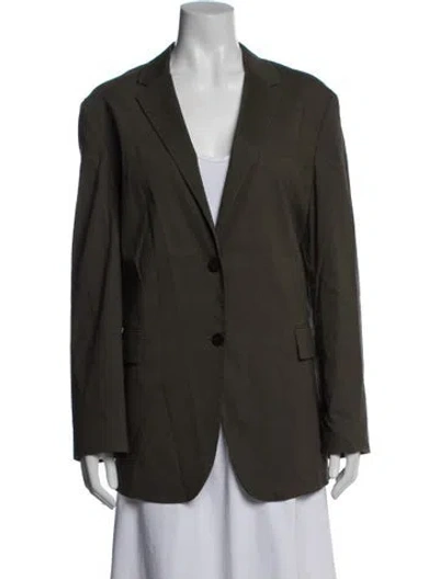 Pre-owned Theory Linen Blazer In Green