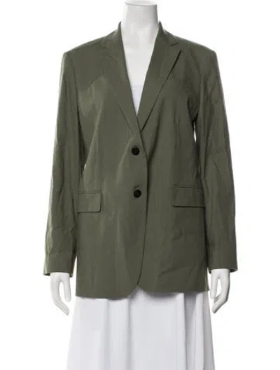 Pre-owned Theory Linen Blazer In Green