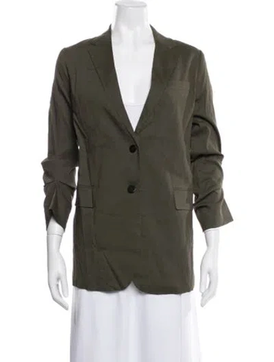 Pre-owned Theory Linen Blazer In Green