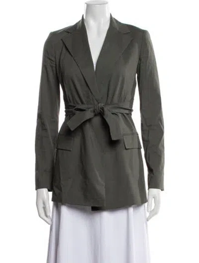 Pre-owned Theory Linen Blazer In Green
