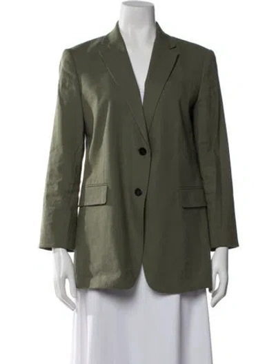 Pre-owned Theory Linen Blazer In Green