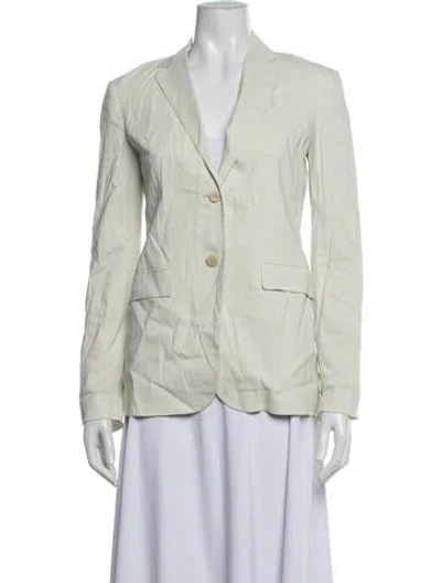 Pre-owned Theory Linen Blazer In Green