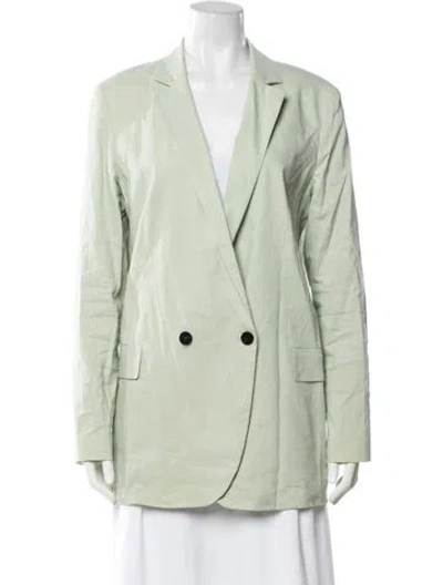 Pre-owned Theory Linen Blazer In Green