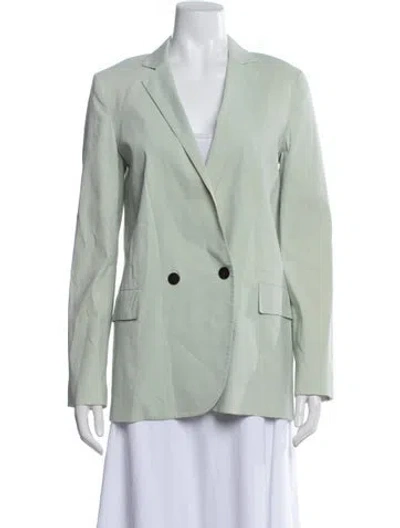 Pre-owned Theory Linen Blazer In Green