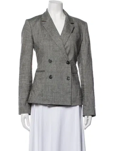 Pre-owned Theory Linen Blazer In Grey