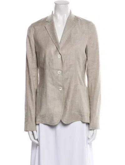 Pre-owned Theory Linen Blazer In Neutral