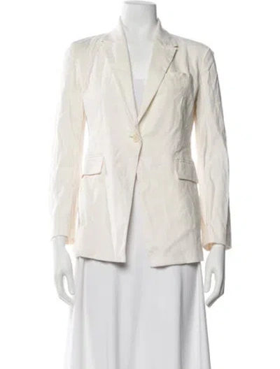 Pre-owned Theory Linen Blazer In Neutral