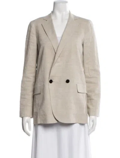 Pre-owned Theory Linen Blazer In Neutral