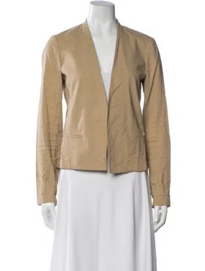 Pre-owned Theory Linen Blazer In Neutrals