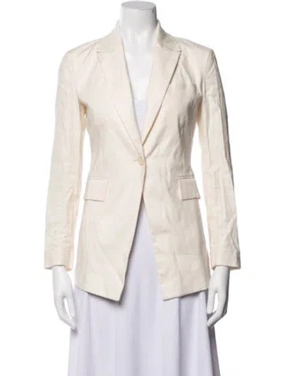 Pre-owned Theory Linen Blazer In Neutrals