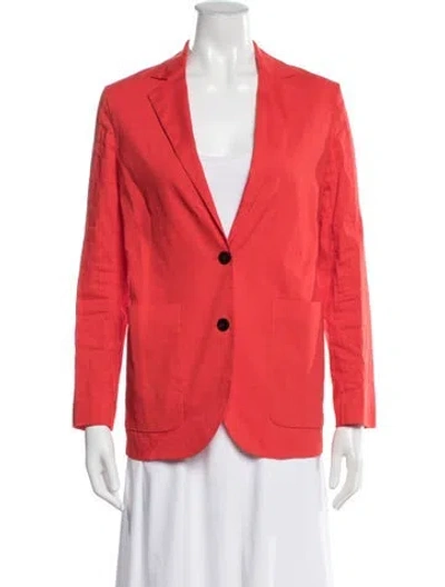 Pre-owned Theory Linen Blazer In Orange/red