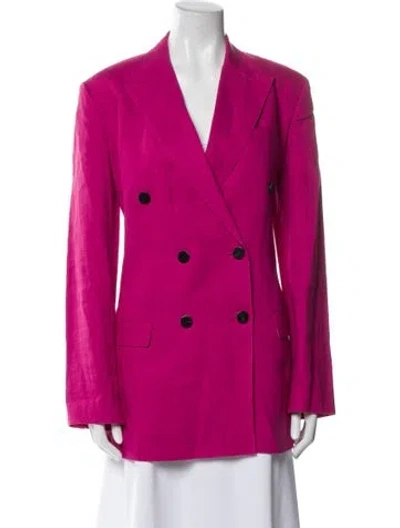Pre-owned Theory Linen Blazer In Pink