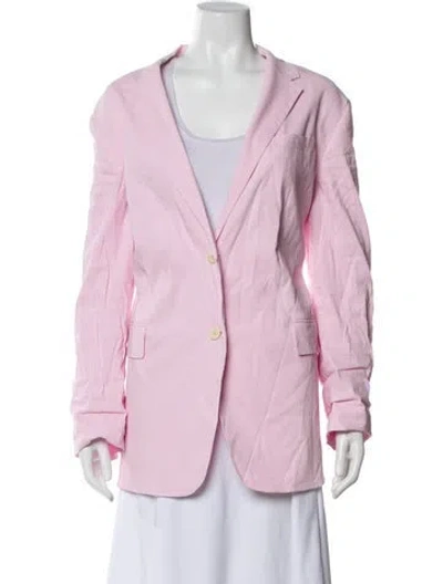 Pre-owned Theory Linen Blazer In Pink