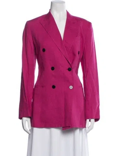 Pre-owned Theory Linen Blazer In Pink