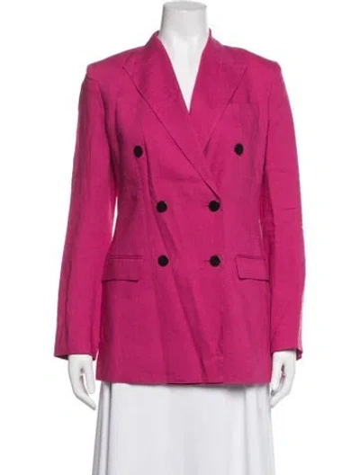 Pre-owned Theory Linen Blazer In Pink