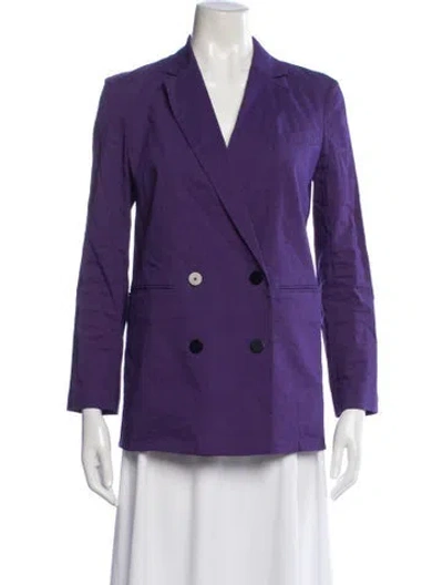 Pre-owned Theory Linen Blazer In Purple