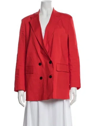 Pre-owned Theory Linen Blazer In Red