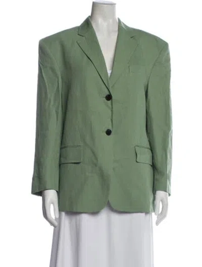 Pre-owned Theory Linen Blazer W/ Tags In Green