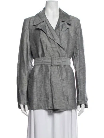 Pre-owned Theory Linen Blazer W/ Tags In Grey