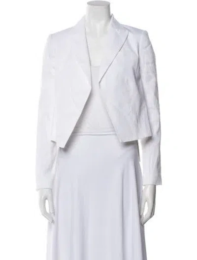 Pre-owned Theory Linen Blazer W/ Tags In White