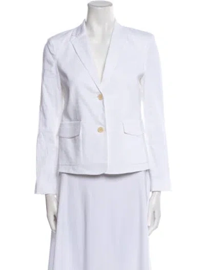 Pre-owned Theory Linen Blazer W/ Tags In White