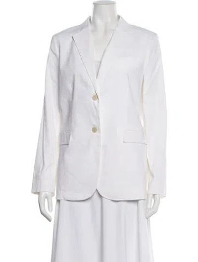 Pre-owned Theory Linen Blazer W/ Tags In White